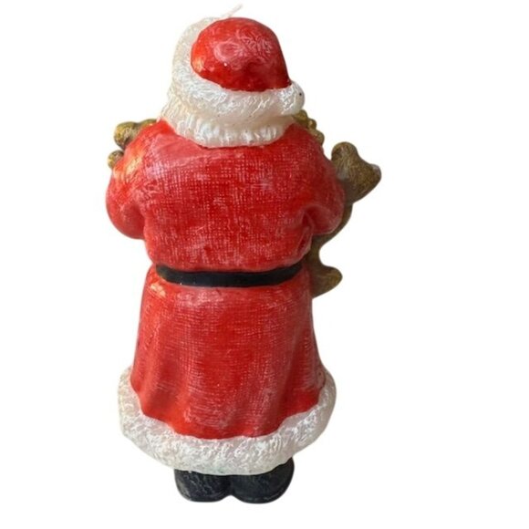 Vintage Santa Claus Candle With Teddy Bears & Panda Figurine - Picture 4 of 4